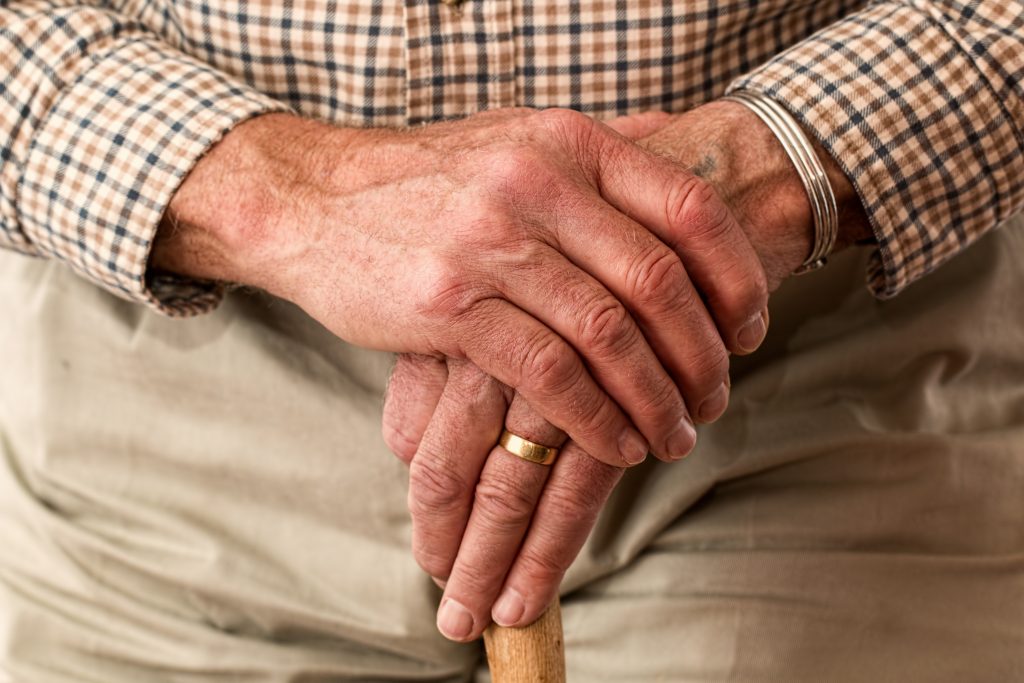 man hands waiting senior 33786