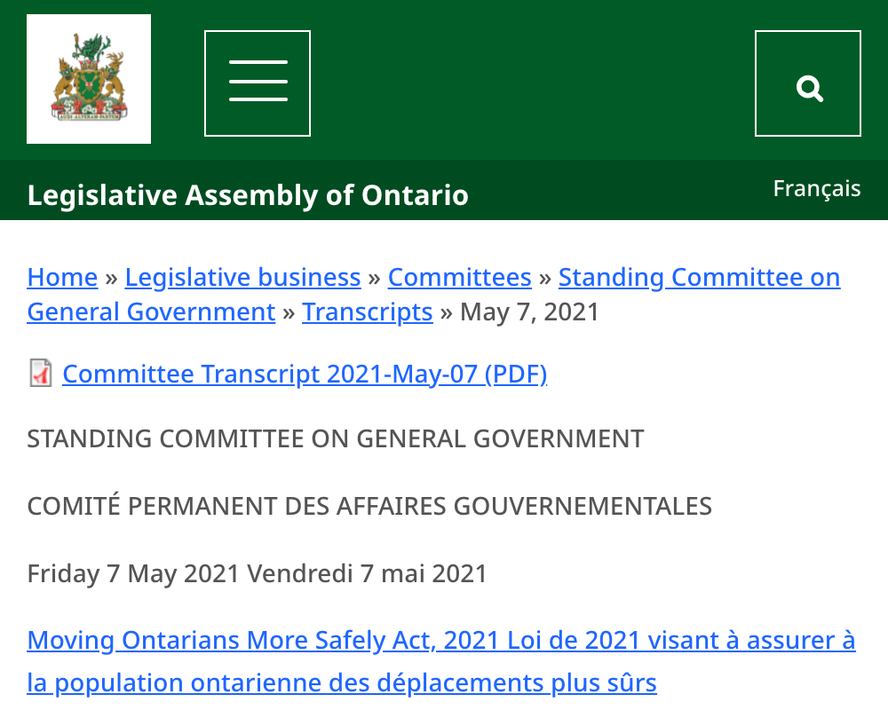 Moving Ontarians More Safely Act