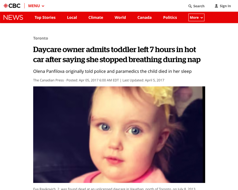 Daycare owner admits toddler left 7 hours in hot car after saying she stopped breathing during nap